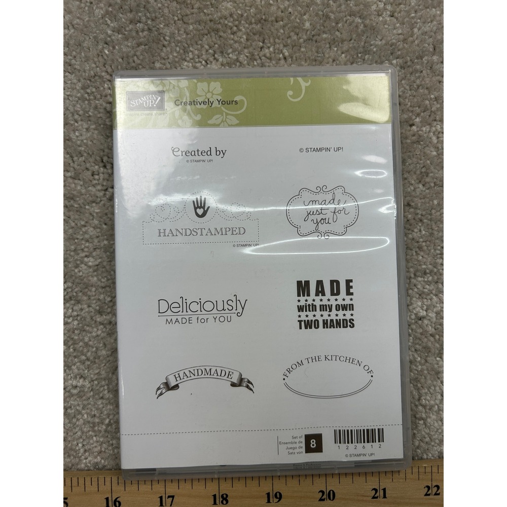 Stampin Up Creatively Yours 122612 Rubber Stamp Set Handmade Kitchen 8pc